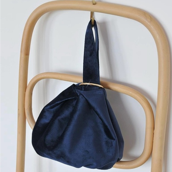 Women Clutch Velvet Top Handle Bag Wristlet Small Tote Purse - Picture 5 of 14